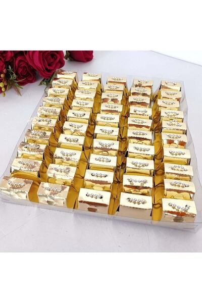 Gelincimherşey Gold 50 Pieces Mini Bag Shaped Beaded Gift Henna