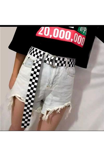 oldskoolbutik Checkered Black and White Belt
