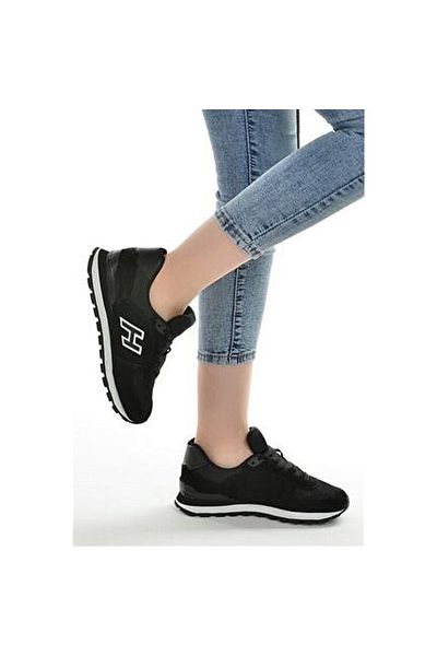 Hammer Jack Peru 10219250 G Black Sneaker Women's Genuine Leather Sports Shoes