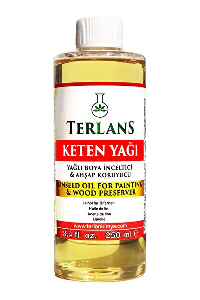 Terlans Keten Yağı 250 ml Resim Yağı & Ahşap Koruyucu Linseed Oil