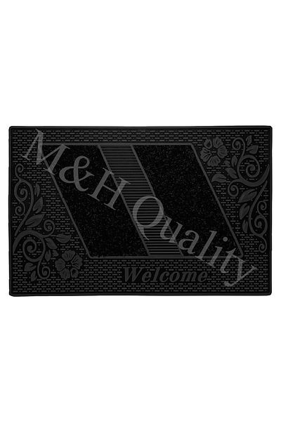 M&H Quality Floral Model Welcome Summer Door Mat Black Color
