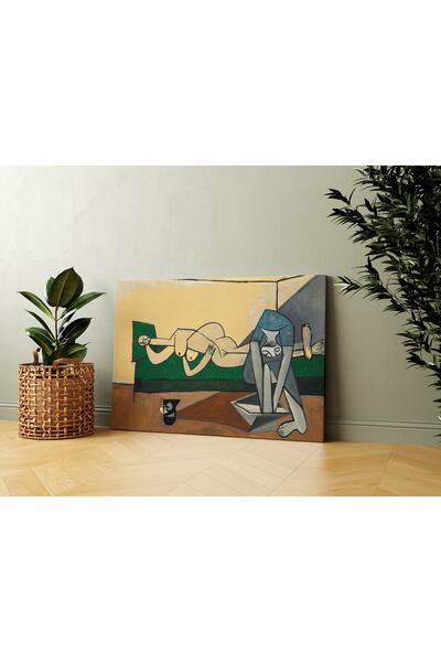 Carmen Pablo Picasso - Nu Couche Et Femme Se Lavant Les Pieds Kanvas Tablo