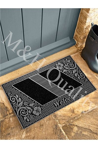 M&H Quality Floral Model Welcome Summer Door Mat Gray Color