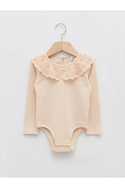 LC Waikiki Baby Collar Long Sleeve Baby Girl Snap Body