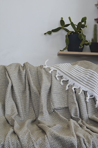 Mutlu Çeyiz Maxi Cotton 170x220 Cm Brown Sofa Sofa Bed Cover Multi-Purpose Non-Slip Anti-Sweat Seat Cover