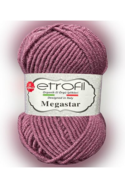 Etrofil Megastar 76000 Lilac 25% Wool Blended Thick Thread Cardigan Vest Scar...