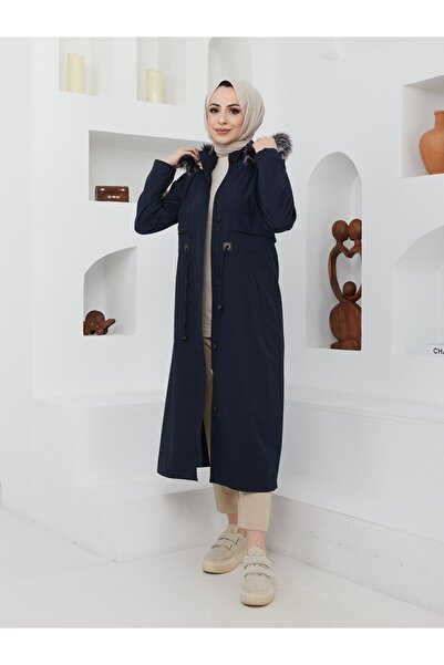 KMKkombin Women's Full Fur Water and Windproof Large Size Coat