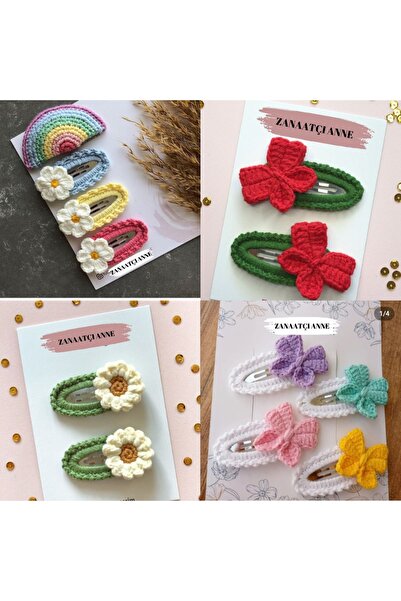 zanaatçı anne Set de 12 catarame pentru copii, tricotate manual, stil Amigurumi