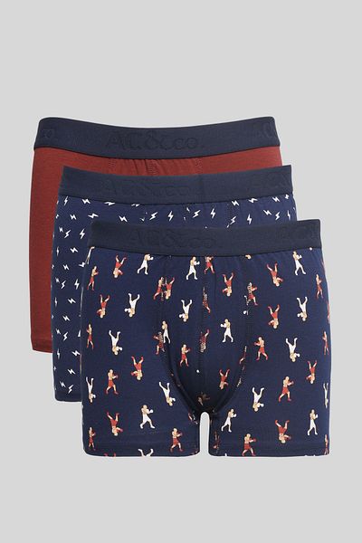 AC&Co / Altınyıldız Classics Marineblaue Herren-Boxershorts im 3er-Pack aus flexibler Baumwolle