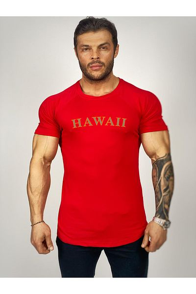 Black İstanbul Hawaii Printed Fitness T-shirt