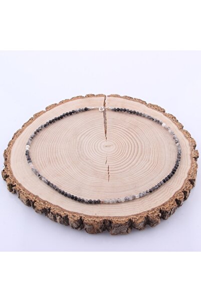 Deniz Doğal Taş قلادة من حجر الكوارتز الطبيعي مقاس 3 مم - معتمدة M406