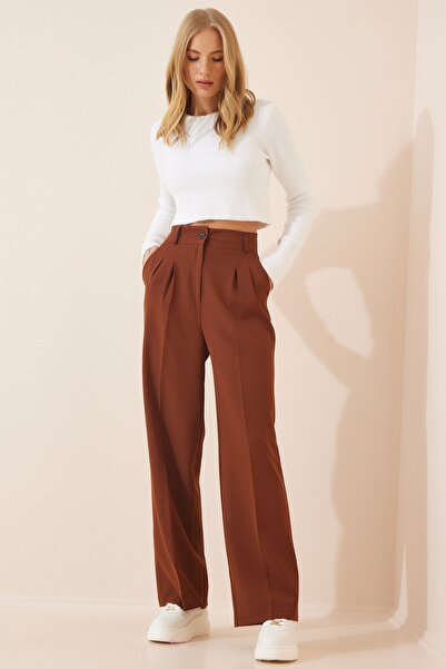Happiness İstanbul Pants - Brown - Wide leg