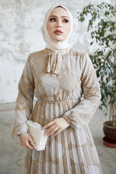 InStyle Cindy fodros köntös Hidzsáb ruha - bézs