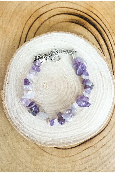 BİJUTERİ EVİ سوار نسائي من حجر الجمشت المكسور الطبيعي