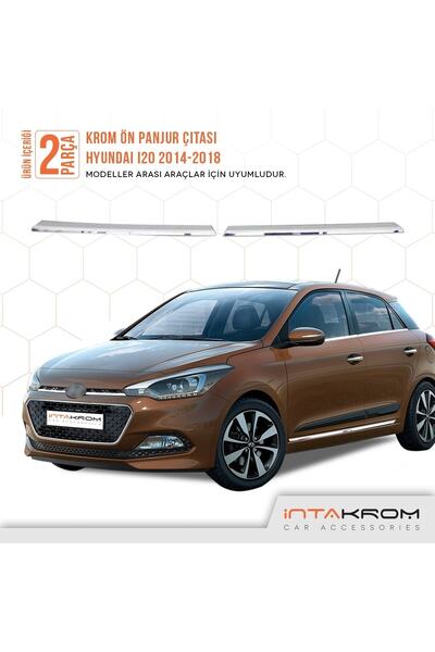 İntachrom Hyundai I20 Uyumlu  Krom Ön Panjur Çıtası 2 Parça 2014-2018