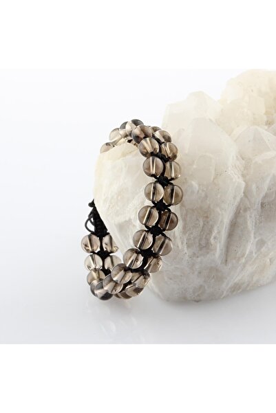 Alp Doğal Taş Dumanlı Kuvars Doğal Taşı Bileklik - 6 Mm B653