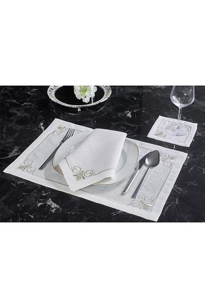 caka home design 6-Piece Cocktail Napkin Jasmine Stone