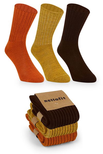nettofit Зимни дамски вълнени спални чорапи от 3 части Soft Touch