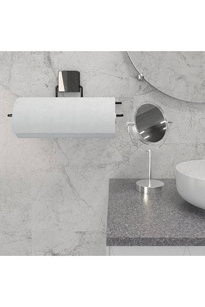 decorev Towel Holder Paper Towel Holder Metal Hanger Black Adhesive