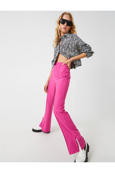 Koton Flared Leg Trousers with Slits