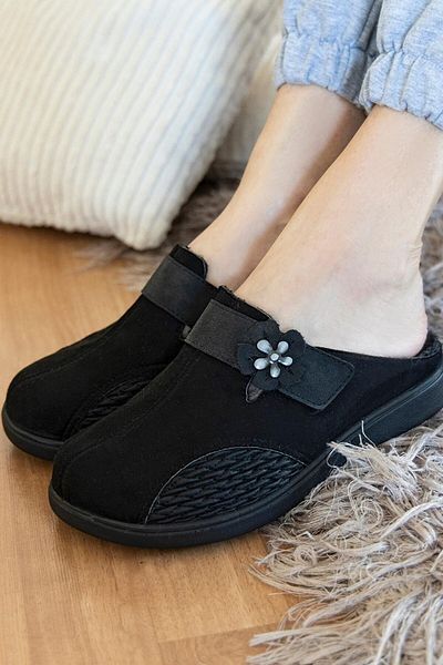 Muya Lola Black Women's House Slippers - Anatomical Sole, Suitable for Hallux and Valgus Bone Protrusion