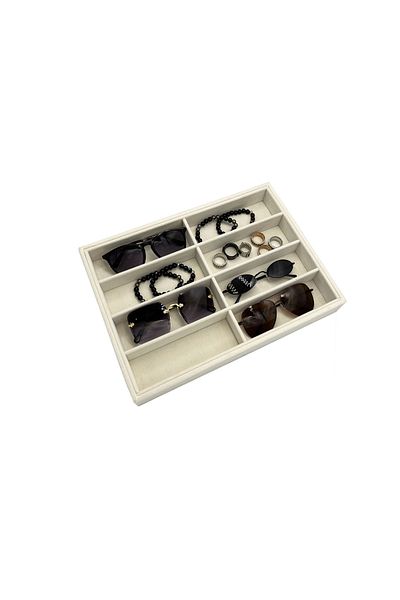 Polo Cross Glasses Bracelet Jewelry Box with Suede Cream Compartment