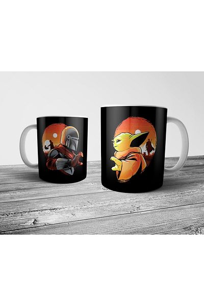 Pixxa The Mandalorian Baby Yoda Grogu Star Wars Mug Cup Model 1