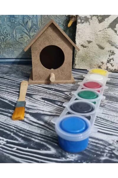 Eymen Hobi Tasarım Ahşap Kuş Evi Boyama Seti Ilkokul Etkinlik Seti