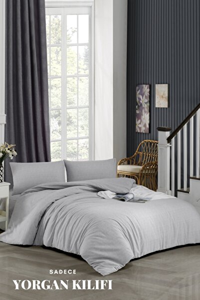 ELY PARKER Tek Kişilik Yorgan Kılıfı (nevresim) (160x220) Gri