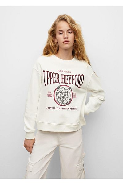 Mango Teen Hanorac alb pentru copii