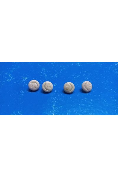 Benim Marifetlerim Smiling Face Cream Baby Button 7 Pieces