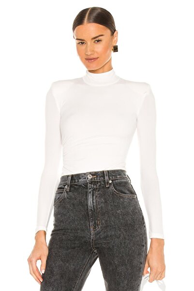 By Kul Design Λευκό ολόσωμο φορμάκι - Μισό ζιβάγκο και πλαϊνό κορδόνι