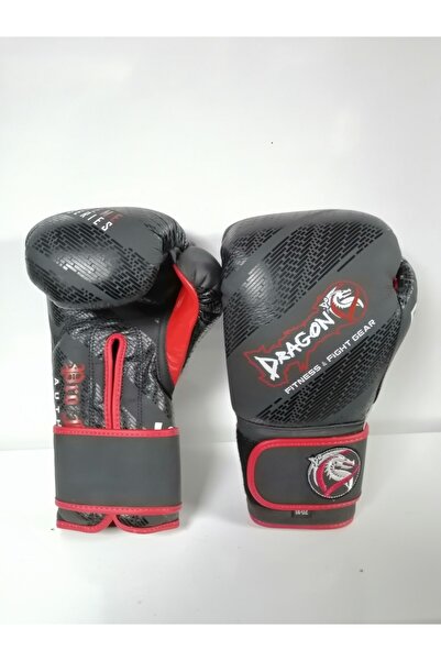 Dragondo قفازات جلدية للكيك بوكسينغ والمواي تاي والملاكمة باللون الأسود