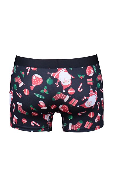 Trendyol Collection New Year's Patterned Red Boxers - 3-Piece Flat Pack TMNAW23BX00002