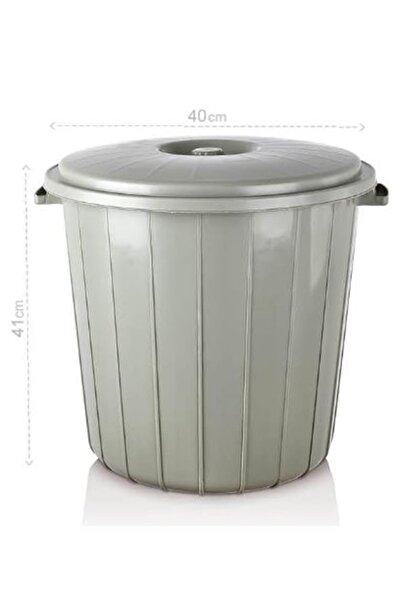 abnturk 35 Litre Yuvarlak Battal Kapaklı Çöp Kovası Sağlam Kalite Plastik Çöp...