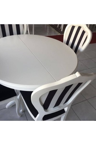 ALTAN HOME 100 Çap Ilaveli Ahşap Lake Masa Klasik Ahşap Sandalye