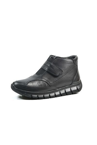 Beety 3607 Γνήσιο δέρμα Μαύρο Οστό Προεξοχή Velcro Ορθοπεδικά Γυναικεία Μητρικά Μποτάκια