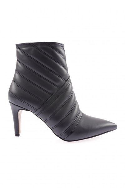 DGN Pointed Toe Thin Heeled Boots Navy Blue Quilted 2322223166
