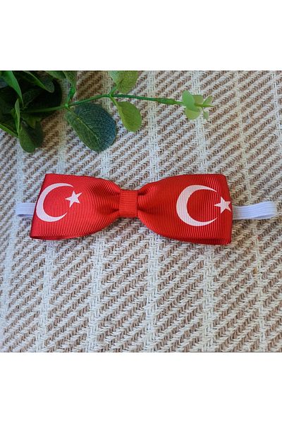 Atolye Doruk Flag Bow Tie - 23 April, 29 October Eid Show Red Crescent Star Flag Patterned Children's Bow Tie
