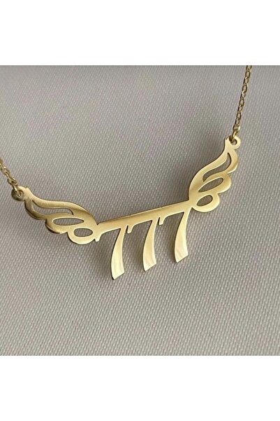 MARKET OF UNİVERSE 777 Angel Kolye 925 Ayar Gümüş Üzeri Altın Kaplama