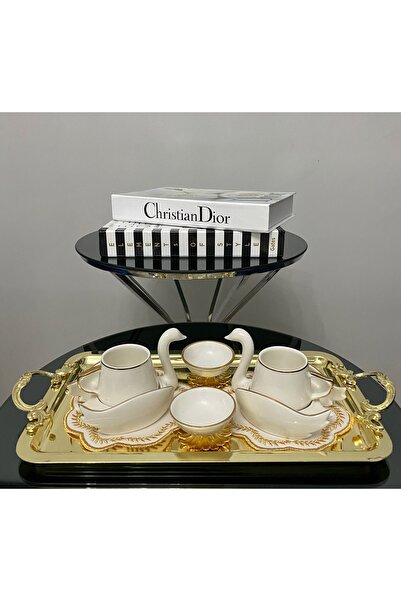 Monarch Collection Lüx Italyan Gold Sunum Tepsisi, Sunumluk, Ikramlık, Çikola...