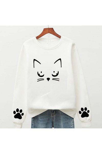 Machetta Hanorac oversize cu imprimeu Meov Cat pentru copii