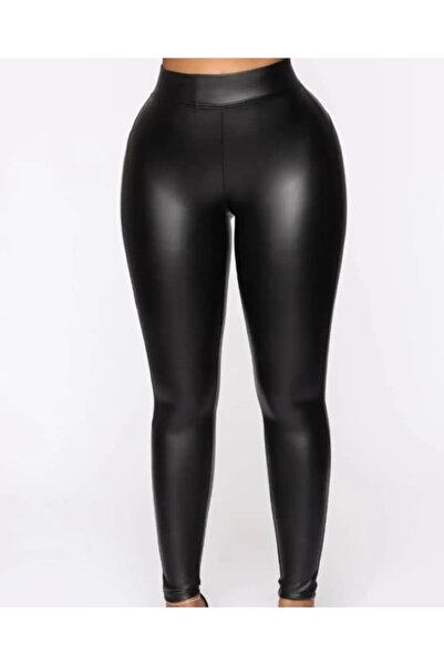 ZY BUTİK طماق جلدية سوداء كبيرة الحجم