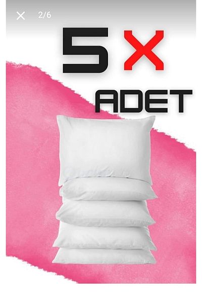 AYHOME 5 Piece Pillow Set Dowry Pillow 800 gr White Color Anti Allergic Anti Bacterial Pillow
