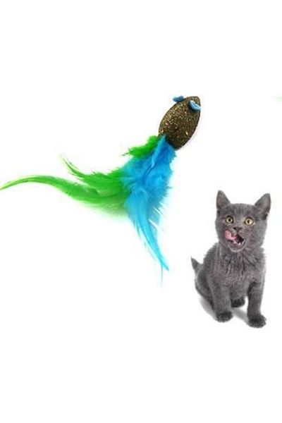 Angora Catnipli Cat Play Mouse Feather 3.2 Cm