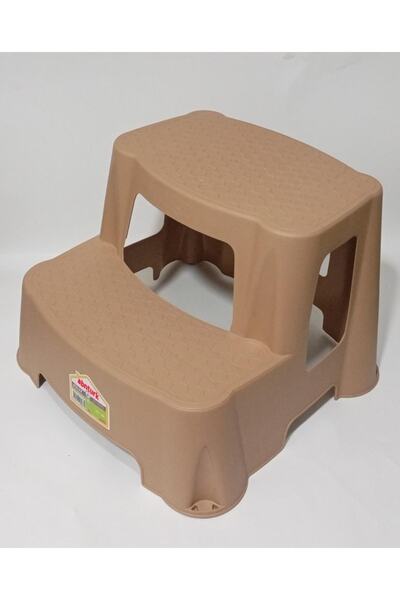 abnturk Açık Kahve Kaymaz Taban Yükseltici Basamaklı Çocuk Lavabo Taburesi 12...