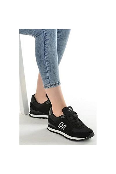 Hammer Jack Peru 10219250 G Black Sneaker Women's Genuine Leather Sports Shoes