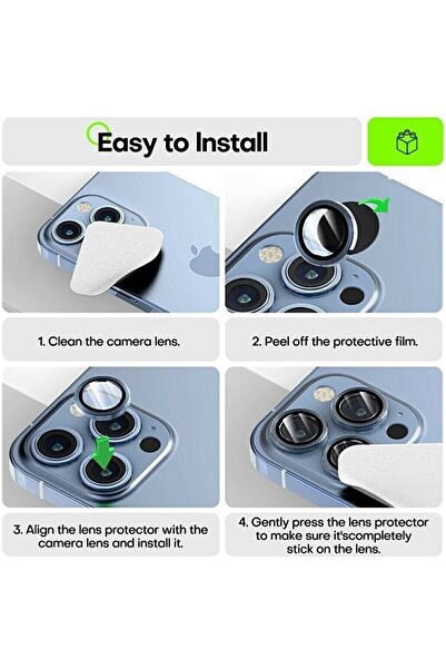 REON Iphone 13 Pro Ve 13 Pro Max Uyumlu Kamera Lens Koruyucu