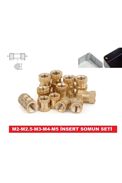 CEKSAN Insert Somun Çakma Somun Seti M2-m2.5-m3-m4-m5 50 Adet Set