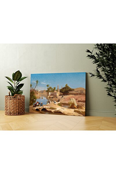 Carmen Jean Leon Gerome - View Of Medinet El-fayoum Kanvas Tablo